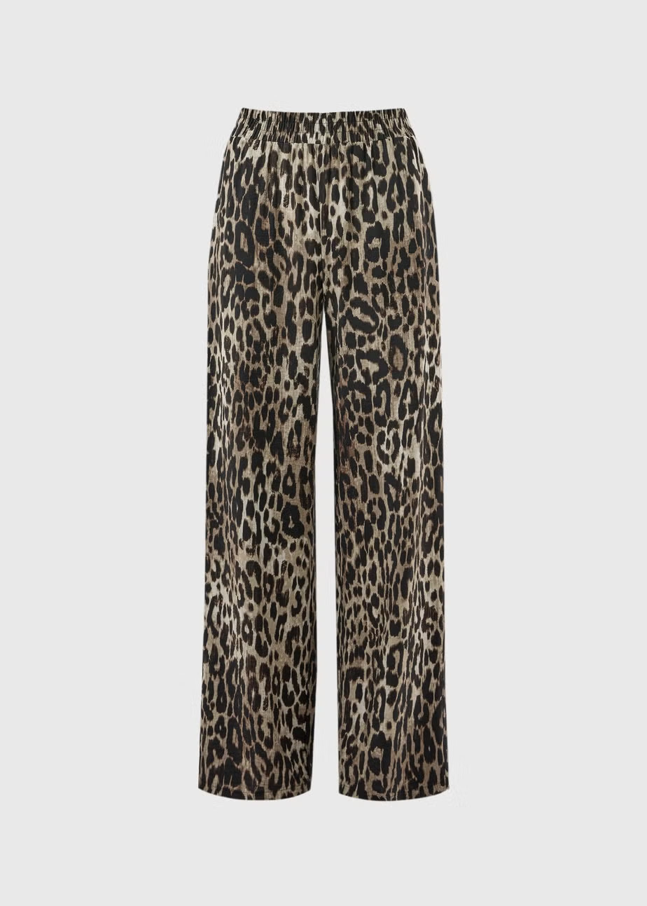 Brown Leopard Print Co Ord Wide Leg Trousers | Matalan (UK)