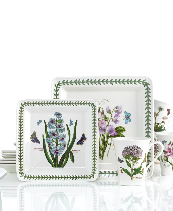 Portmeirion Dinnerware, Botanic Garden Square 12 Piece Set, Service for 4 - Macy's | Macy's