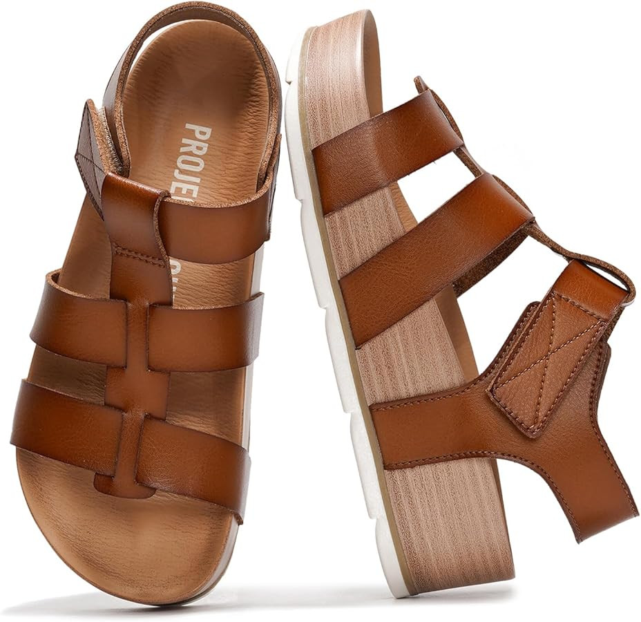 Project Cloud Platform Sandals Women – Strappy Wedges with Comfortable Plush & Soft Insole – ... | Amazon (US)