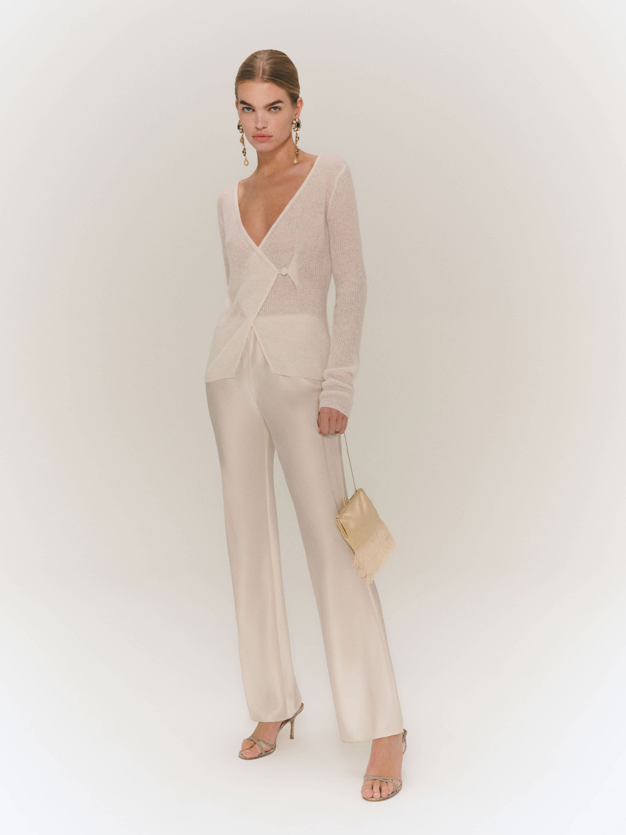 Reformation Orson Alpaca Cardigan Ivory Medium | Reformation (Global)