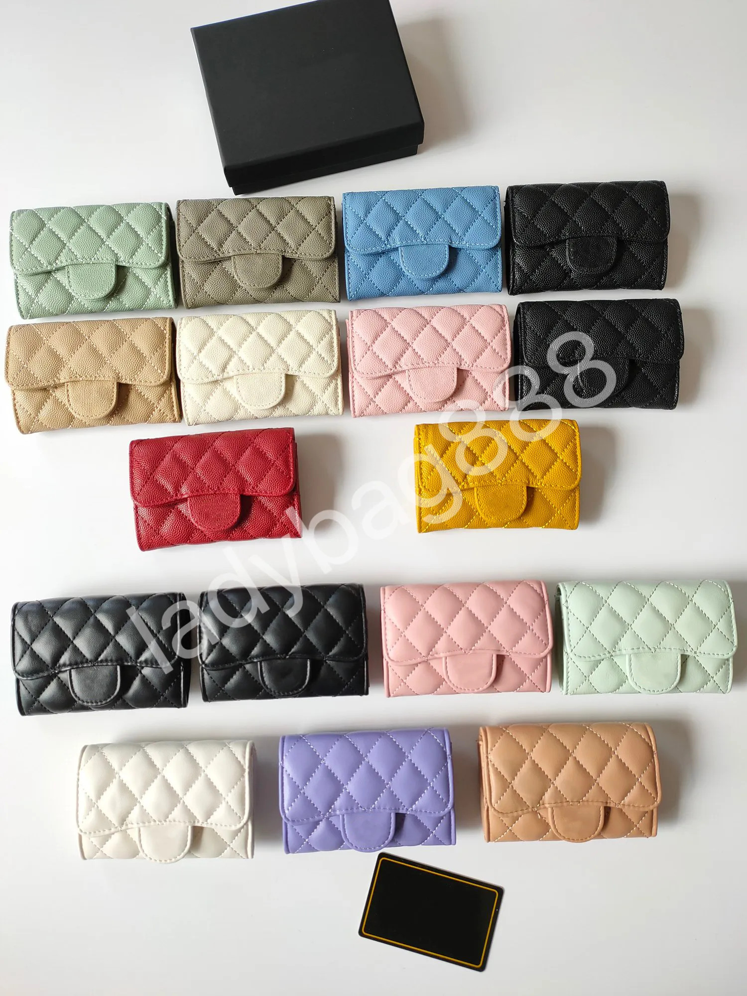 Luxury brand cc wallet cardholder classic design caviar sheepskin | DHGate