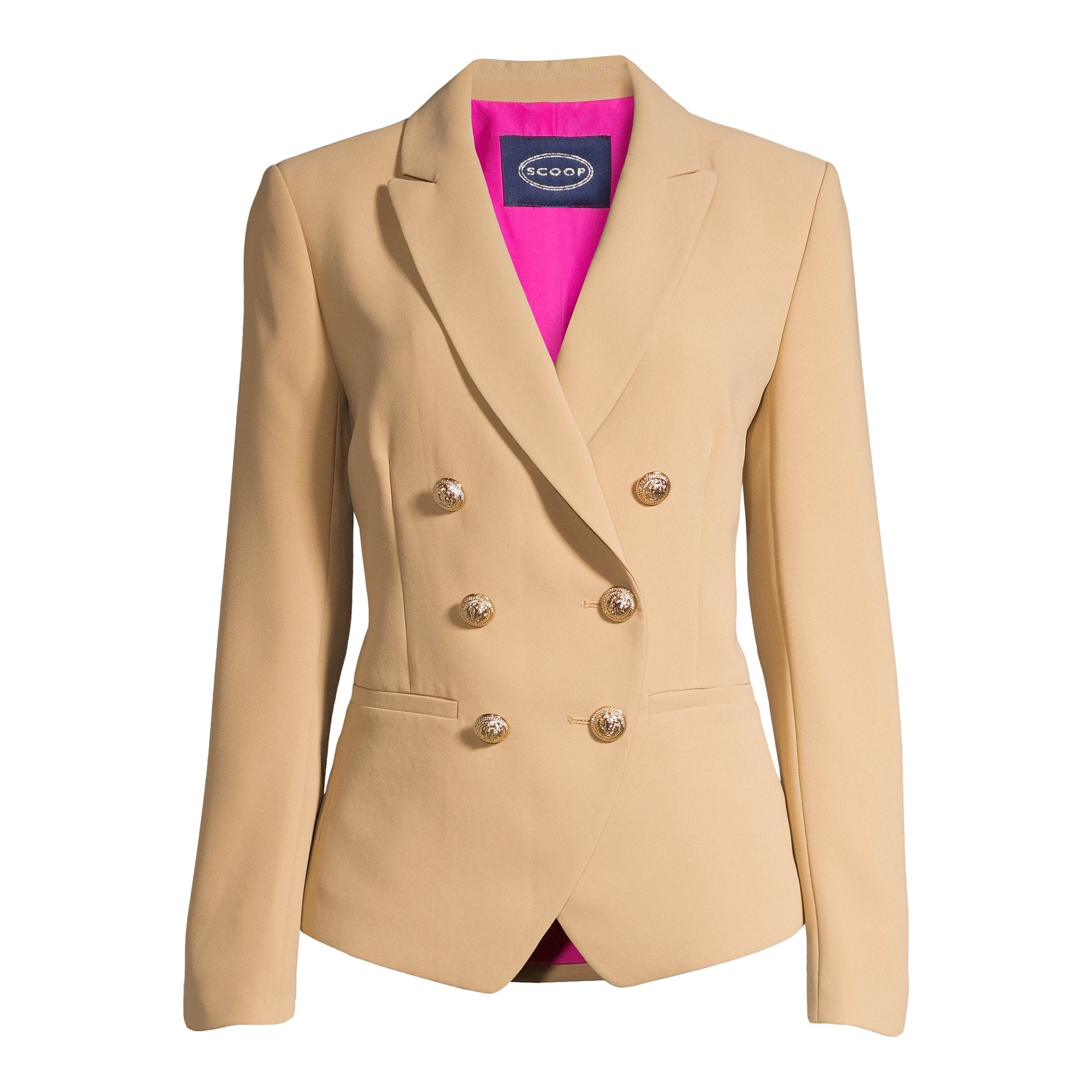 Scoop Women's Double Breasted Crepe Blazer | Walmart (US)