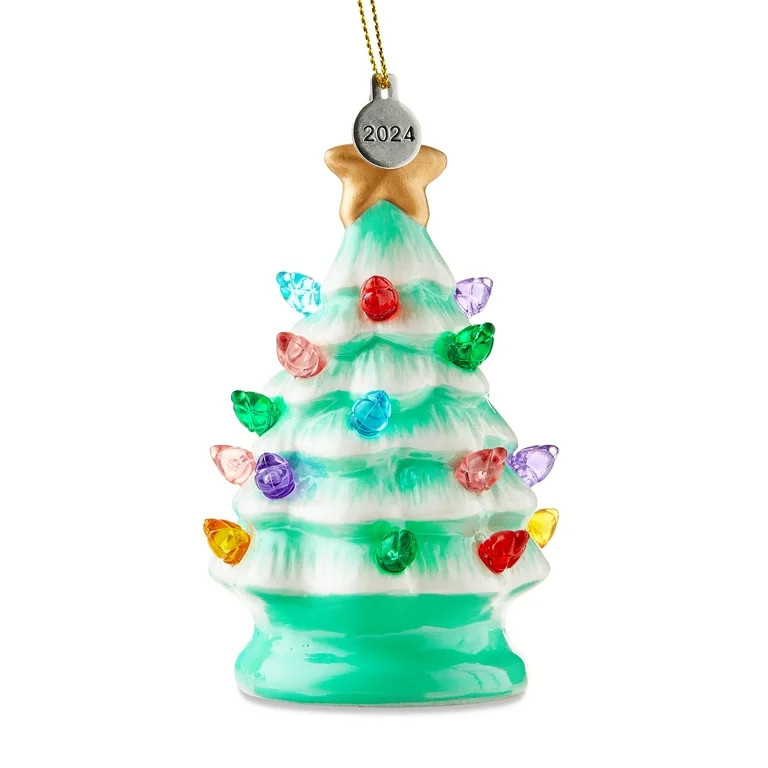 Mr. Christmas 4" Nostalgic Ceramic Lit Tree Ornament Decoration, Seafoam Green - Walmart.com | Walmart (US)