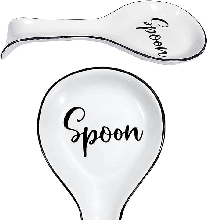 Home Acre Designs Spoon Rest For Kitchen Counter & Stove Top - White Ceramic Spoon Holder for Coo... | Amazon (US)