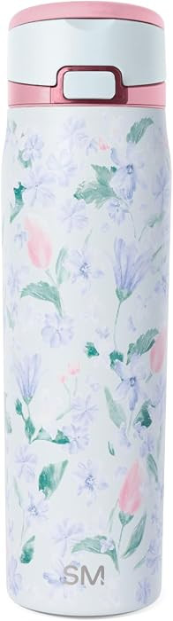 Simple Modern Mother's Day Mesa Loop Water Bottle with Covered Straw and Handle | 24oz Cup Holder Friendly Insulated Stainless Steel Bottles for Travel, Sports and School | Frosted Florals | Amazon (US)