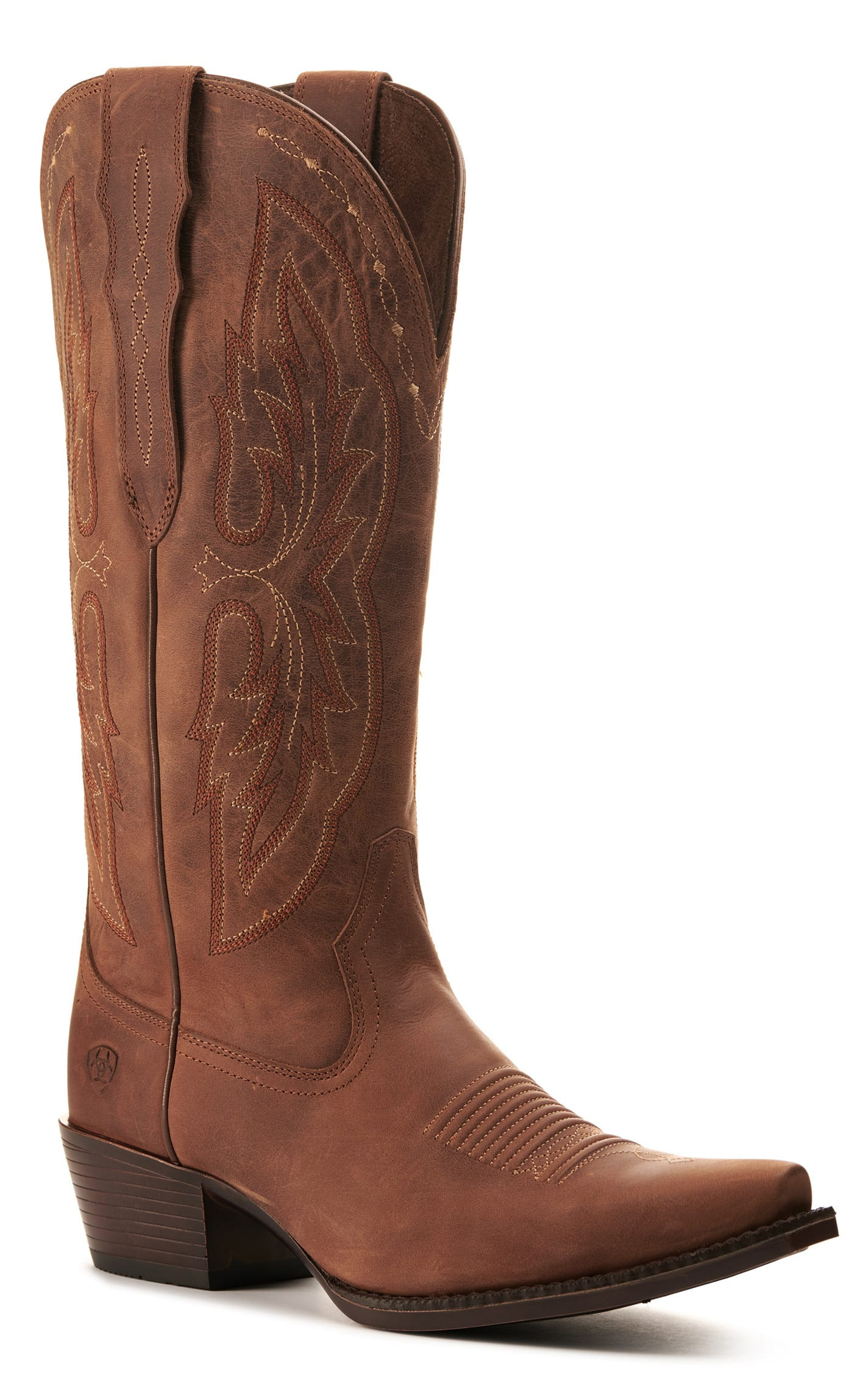 Ariat Women's Heritage Distressed Brown Bantamweight StretchFit Wide Calf Snip Toe Cowboy Boot - 9.5xB - From Cavender's | Cavender's