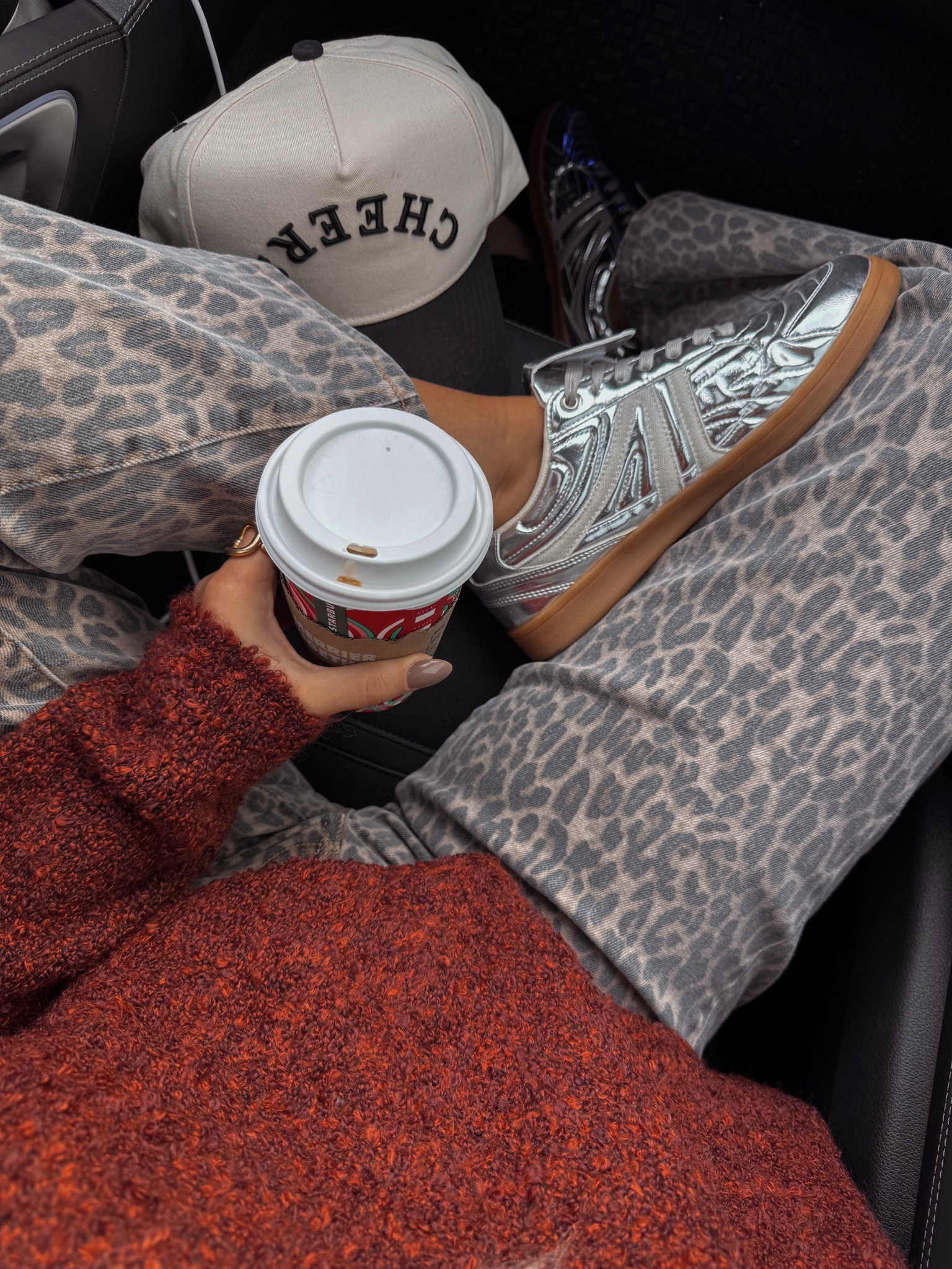 size 26 in leopard jeans and size large in sweater :) tts in sneakers! love this casual holiday christmas outfit 

#LTKCyberWeek #LTKHoliday #LTKStyleTip