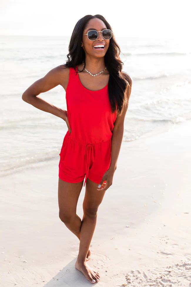 Summer Classics Red Romper | The Pink Lily Boutique
