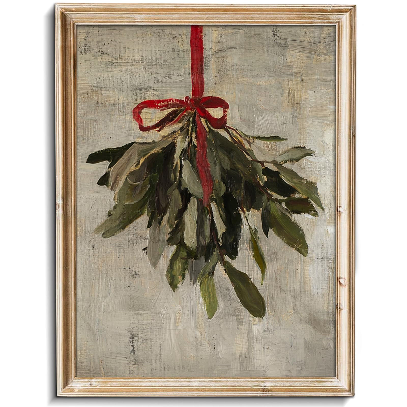 uniro Christmas Mistletoe Print Vintage Neutral Christmas Decor Winter Xmas Aesthetic Poster for ... | Amazon (US)