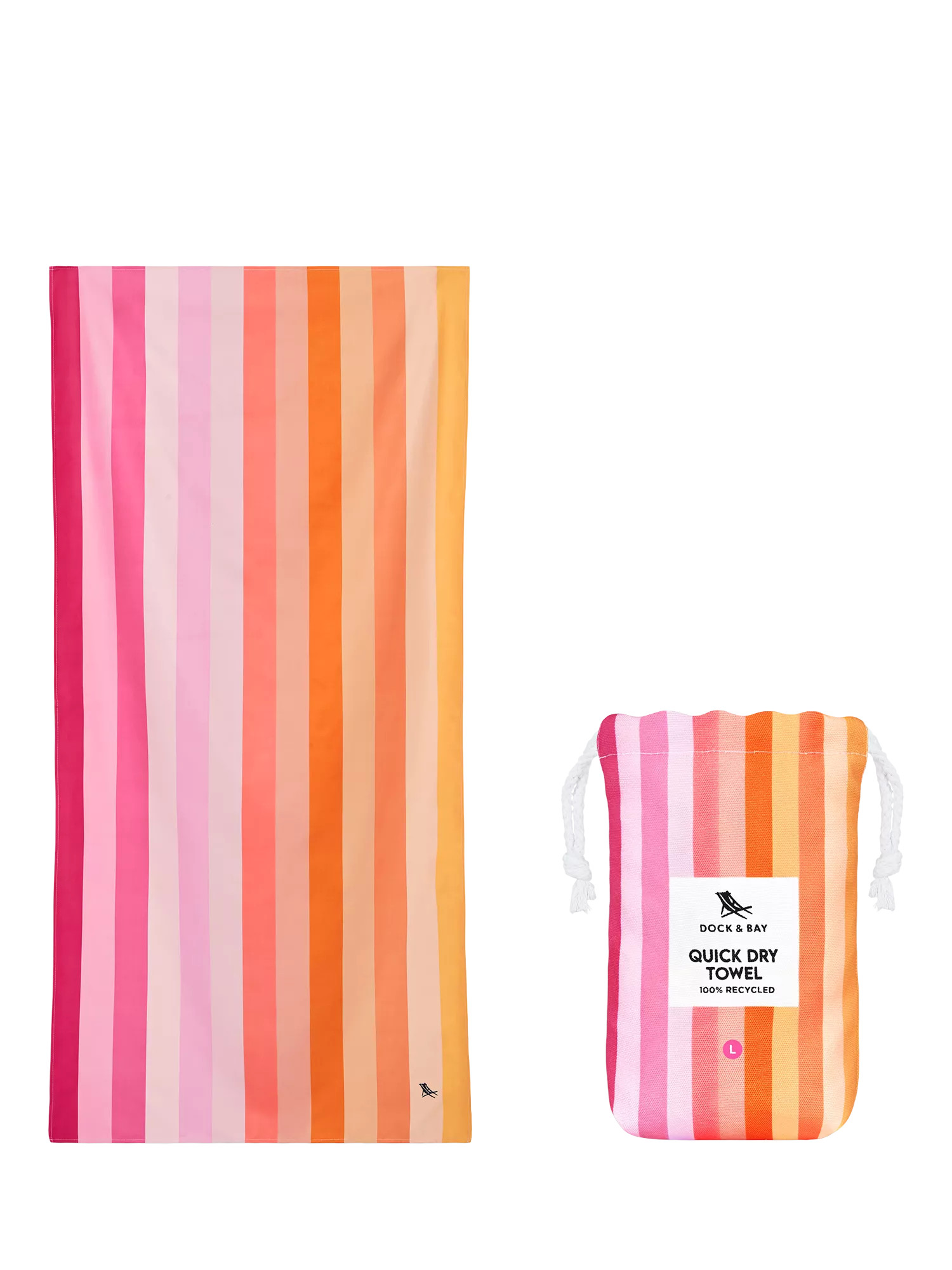Dock & Bay Quick Dry Beach Towel, Miami Sorbet | John Lewis (UK)