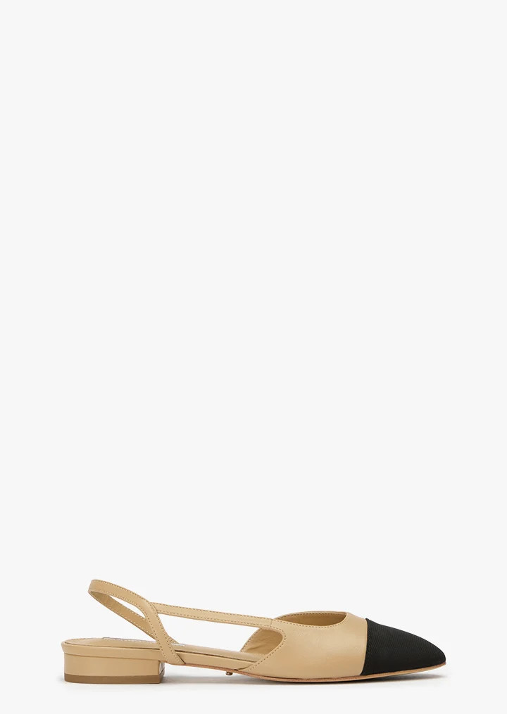 Pixie Sand Nappa/Black Grosgrain | Tony Bianco US