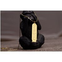 14K Gold Personalized Cartouche Pendant - Egyptian Nameplate Necklace Your Name in Hieroglyphic Symb | Etsy (US)