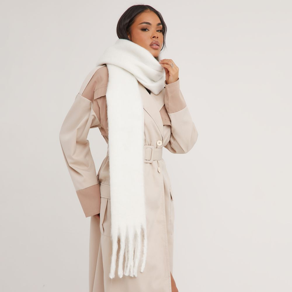 Oversized Scarf In White | EGO (UK)