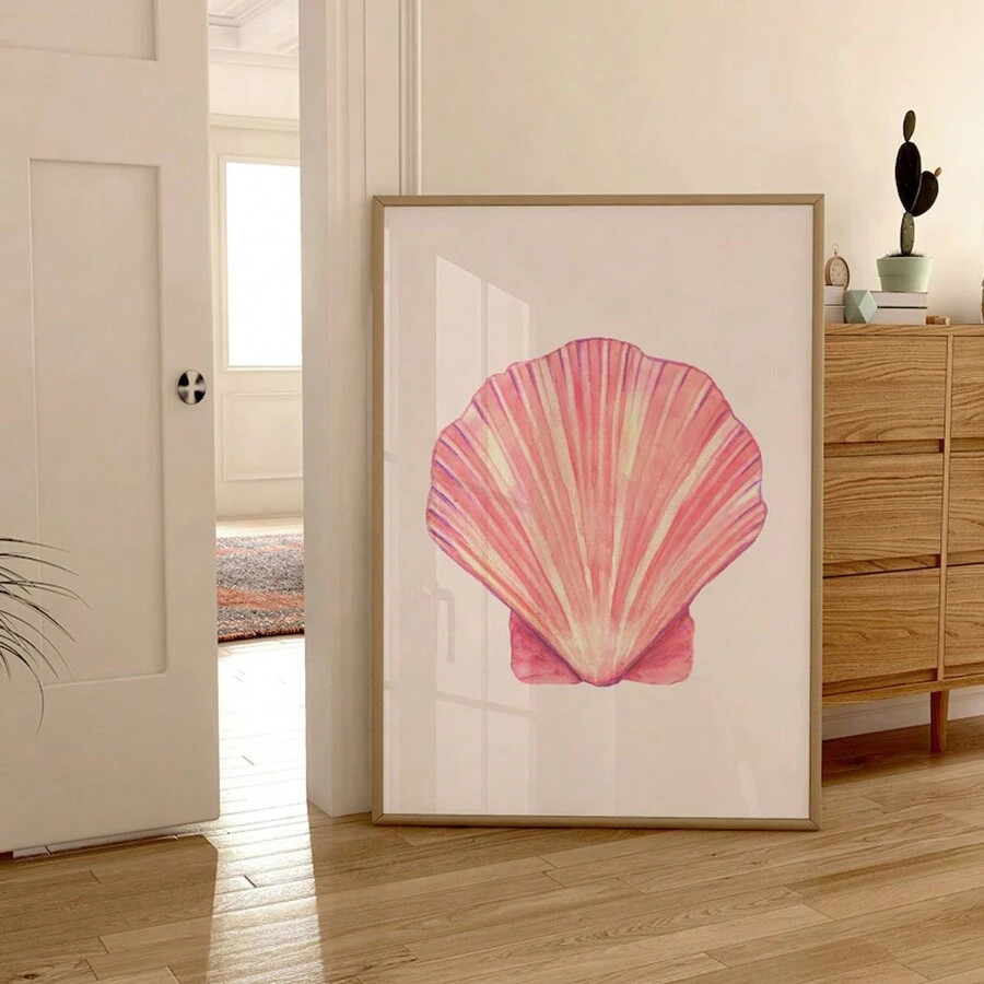 1pc, Stylish Shell Poster, Coastal Print, Beach House Beach Surf Retro Preppy Style, Dormitory De... | SHEIN
