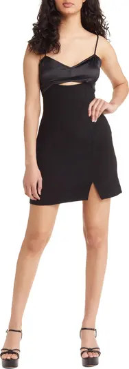 Open Edit Mixed Media Cutout Camisole Minidress | Nordstrom | Nordstrom