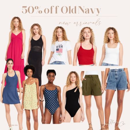 Save 50% on nearly everything at Old Navy, including maxi dresses, athletic dresses, graphic tees, tanks, shorts, and swimsuits. 

One piece bathing suit, mom friendly bathing suit, resort wear, vacation outfit, summer outfit, 4th of July 

#LTKsalealert #LTKfindsunder50 #LTKstyletip