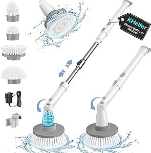 kHelfer Electric Spin Scrubber Kh8, Cordless Shower Scrubber, 4 Replacement Head, 1.5H Bathroom S... | Amazon (US)