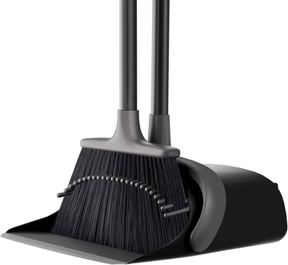Amazon.com: Upgrade Broom and Dustpan Set for Home, 52'' Long Handle, Standing Dustpan and Broom ... | Amazon (US)