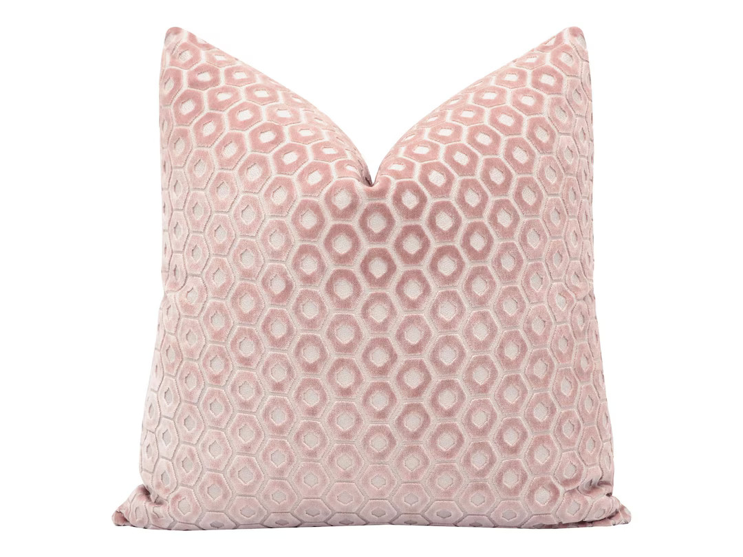 Paloma Cut Velvet // Blush Pillow | Cut Velvet | Designer Velvet Pillow | Bedroom + Home Decor | ... | Etsy (US)