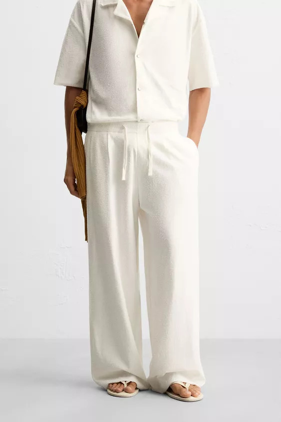 TEXTURED RELAXED FIT PANTS | Zara US