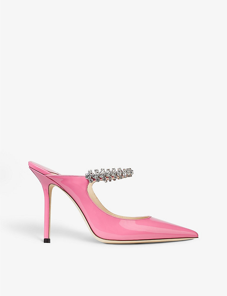 Bing 100 crystal-embellished patent leather heels | Selfridges
