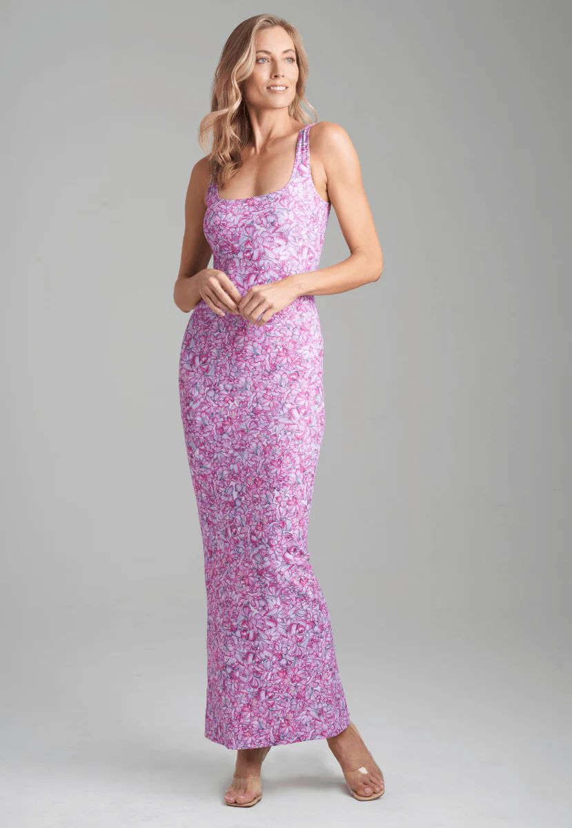 Caterina Long Stretch Knit Dress in Blooming Orchid | Ala von Auersperg