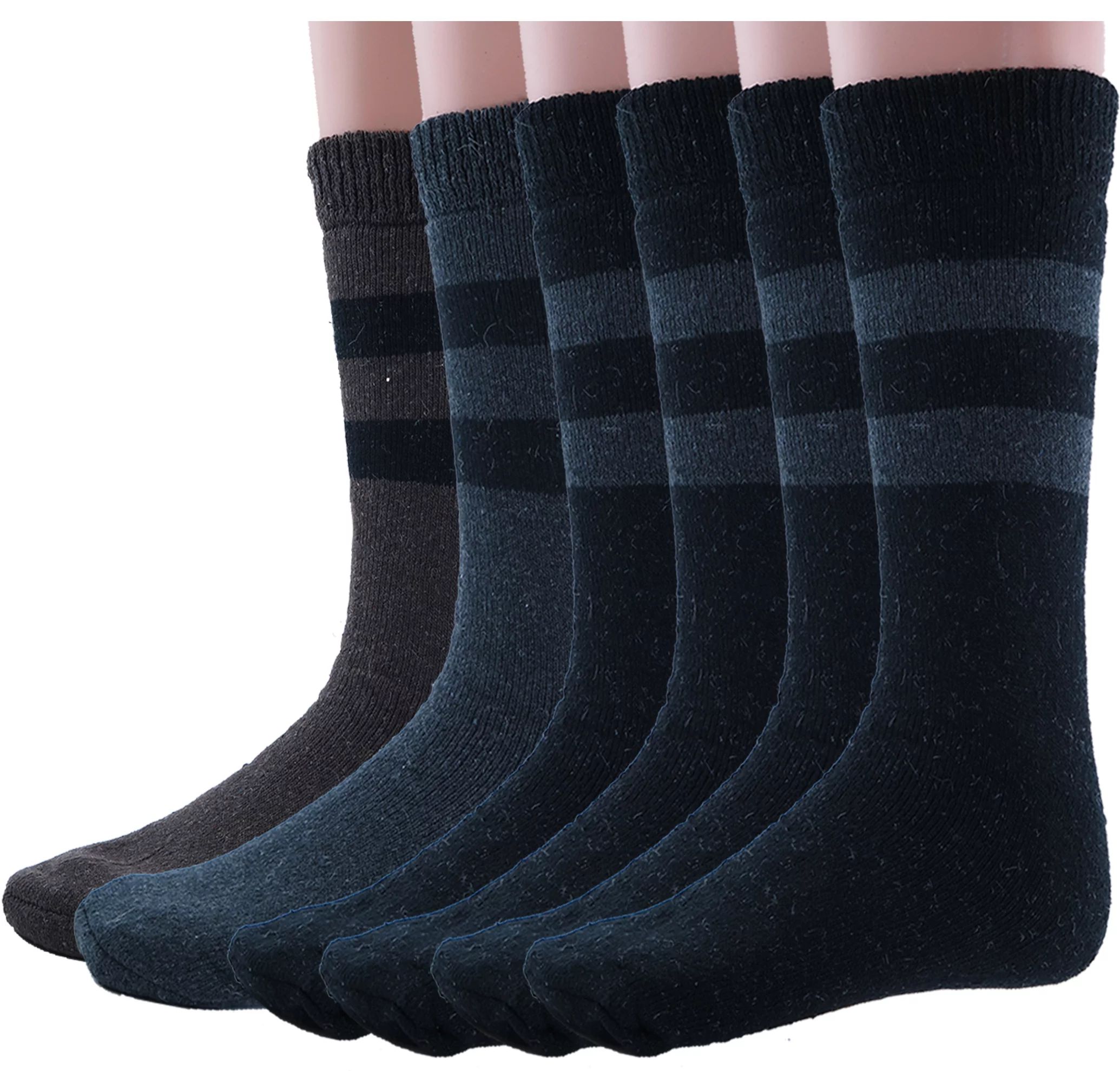Debra Weitzner Wool Socks For Men and Women Thermal Winter Socks for Cold Weathers 6 Pack Grey/Br... | Walmart (US)