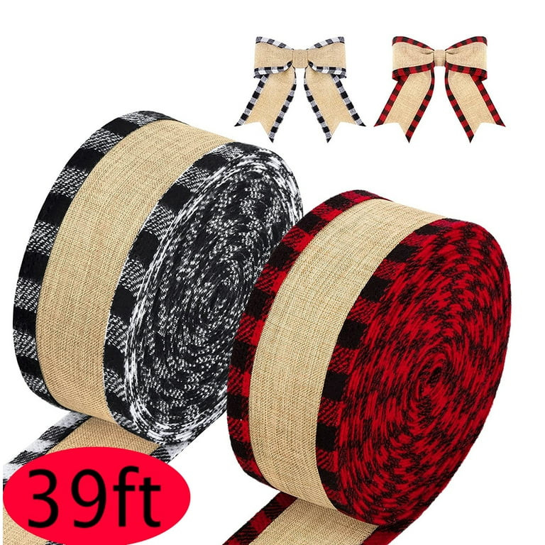 Christmas Ribbons for Gift Wrapping Decorations Buffalo Plaid Wired Ribbon Garland with Checked P... | Walmart (US)