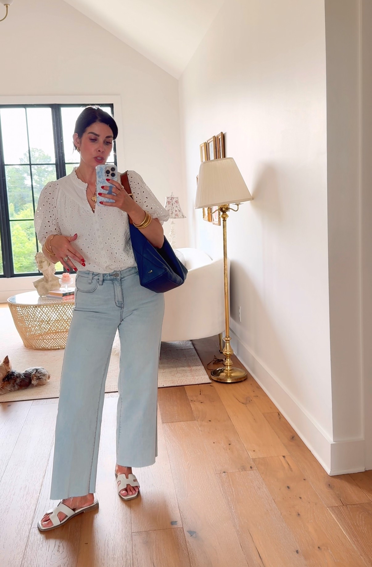 The cutest, simplest summer outfit idea! These jeans are so flattering and are the perfect length (I’m 5’4!) for a slight cropped look. Linking similar options as well + this white eyelet top is a summer MUST HAVE! 

#summerstyle

Summer style. Casual summer outfit. Flattering denim. Wide leg jeans. Amazon fashion. Amazon white lace top. Thrift find. Blue Ralph Lauren tote  

#LTKFindsUnder100 #LTKStyleTip #LTKSummerEdit