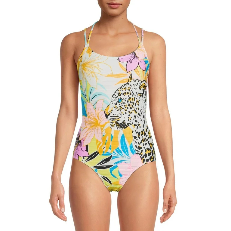 No Boundaries Junior's Placement Print One Piece Swimsuit | Walmart (US)