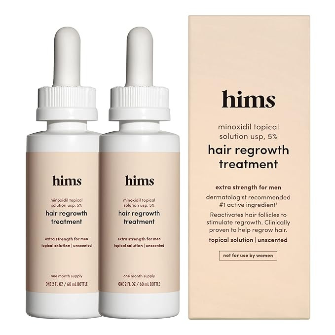 hims Extra Strength Hair Regrowth Treatment for Men with 5% Topical Minoxidil Solution for Hair L... | Amazon (US)