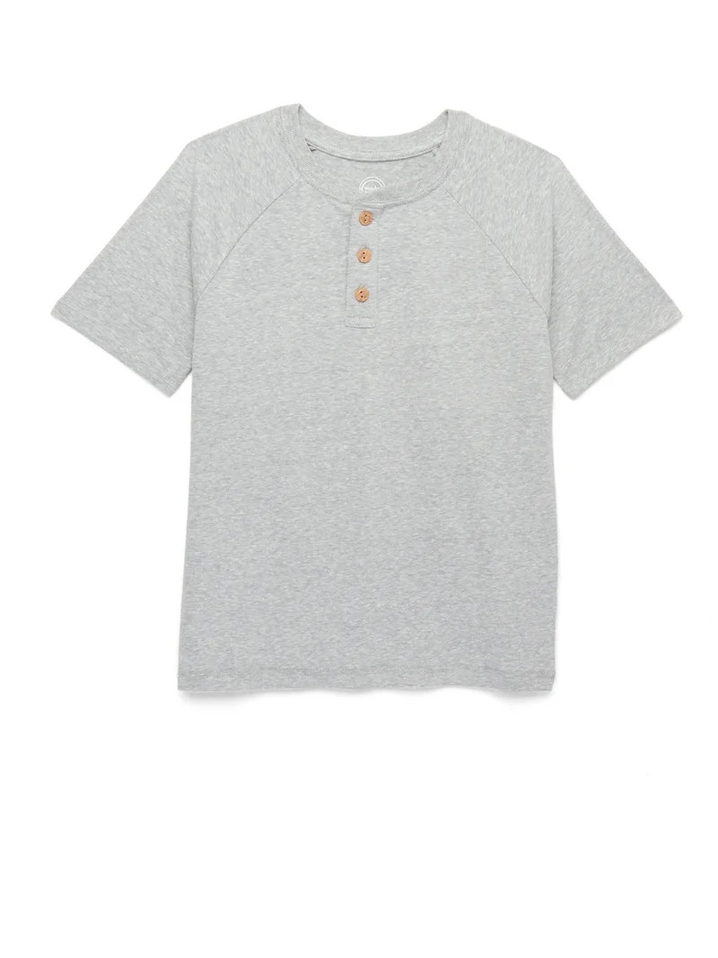 Wonder Nation Boys Henley Shirt with Short Sleeves, Sizes 4-18 & Husky | Walmart (US)
