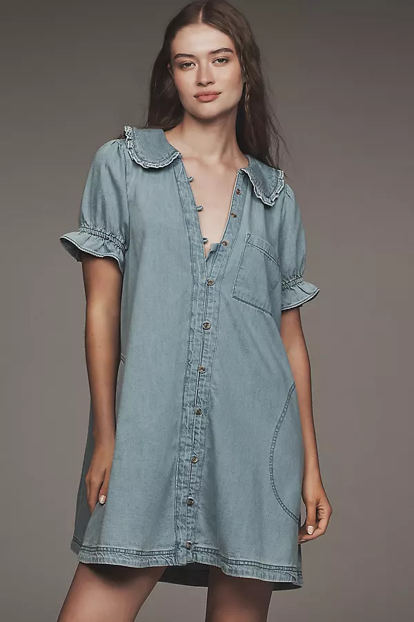 The Keira Denim Mini Dress by Pilcro | Anthropologie (US)