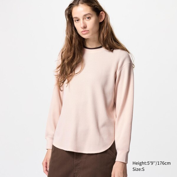Waffle Crew Neck Long-Sleeve T-Shirt | UNIQLO (US)