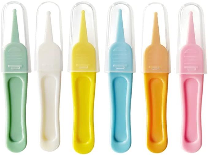 Duehut HLLMX 6 PCS Infant Nose Cleaning Tweezer with Plastic Round-Head Baby Ear Nose Navel Clean... | Amazon (US)