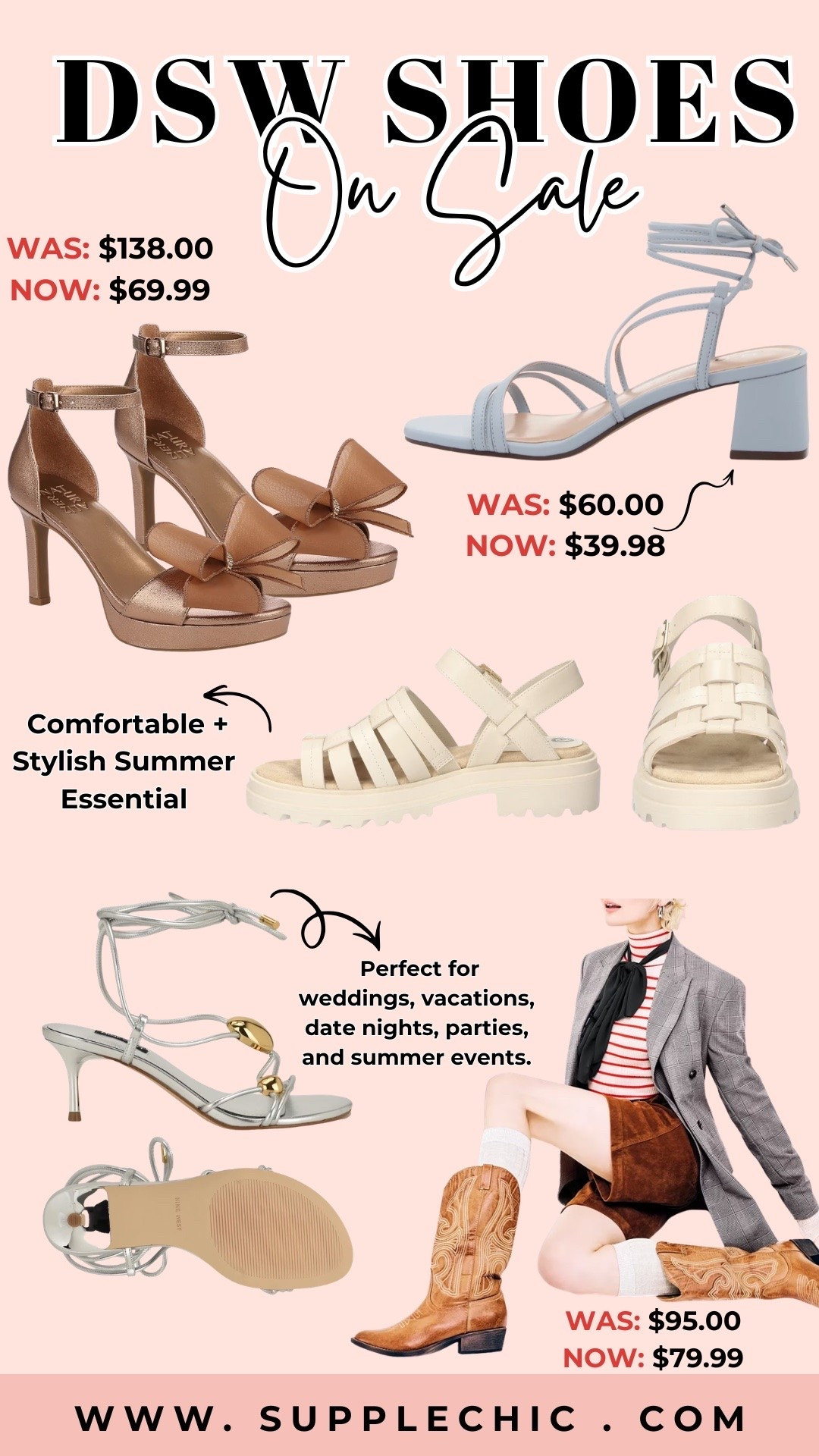 A good pair of shoes can completely transform an outfit. Sharing DSW summer shoe finds that make getting dressed easier, whether you’re heading to a special event, weekend getaway, or everyday plans. DSW shoe sale, summer shoes, affordable shoes, wedding guest shoes, vacation shoes, summer sandals, comfortable heels, women’s footwear, date night shoes, trendy summer shoes, budget friendly fashion

#LTKSaleAlert #LTKTall #LTKSeasonal