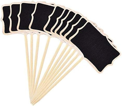 KINGLAKE 20 Pcs Wood Chalkboard Plant Tag, Wooden Stakes Plant Labels Blackboard Garden Tags | Amazon (US)