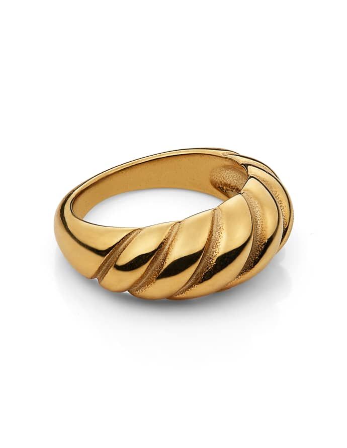 Waterproof Croissant Ring, Forever Lasting Tarnish-Free 18k Gold | Trouva (Global)