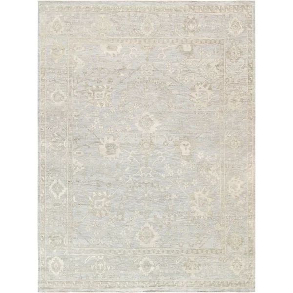 Oushak Oriental Hand-Knotted Wool Gray Area Rug | Wayfair North America