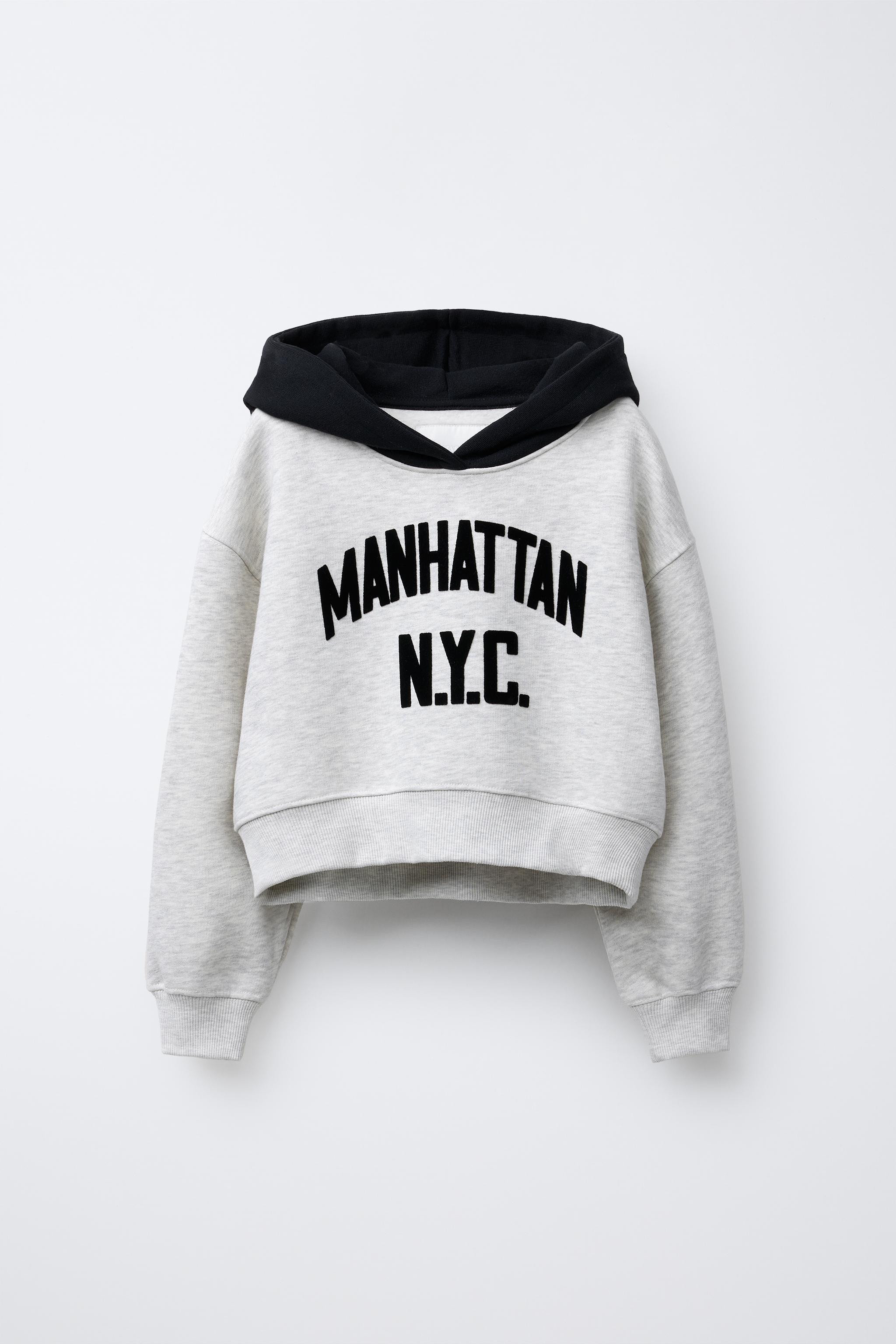 FLOCKED TEXT HOODIE | Zara US