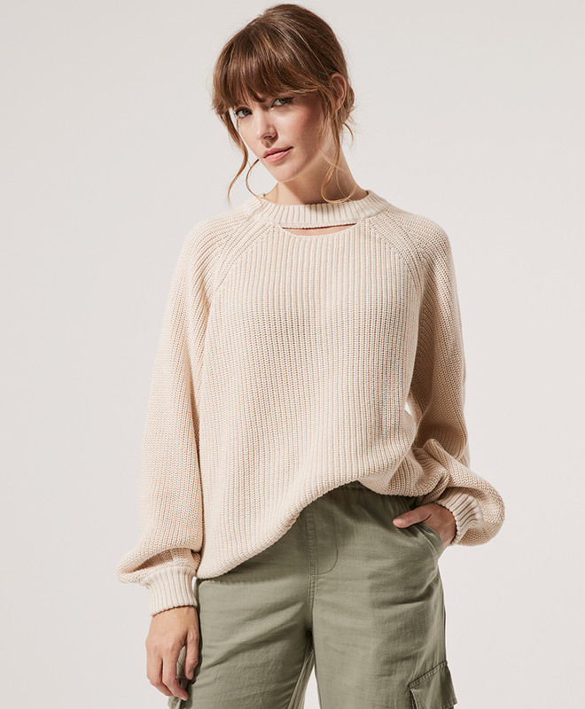 peek-a-boo poet sleeve sweater | Pact Apparel