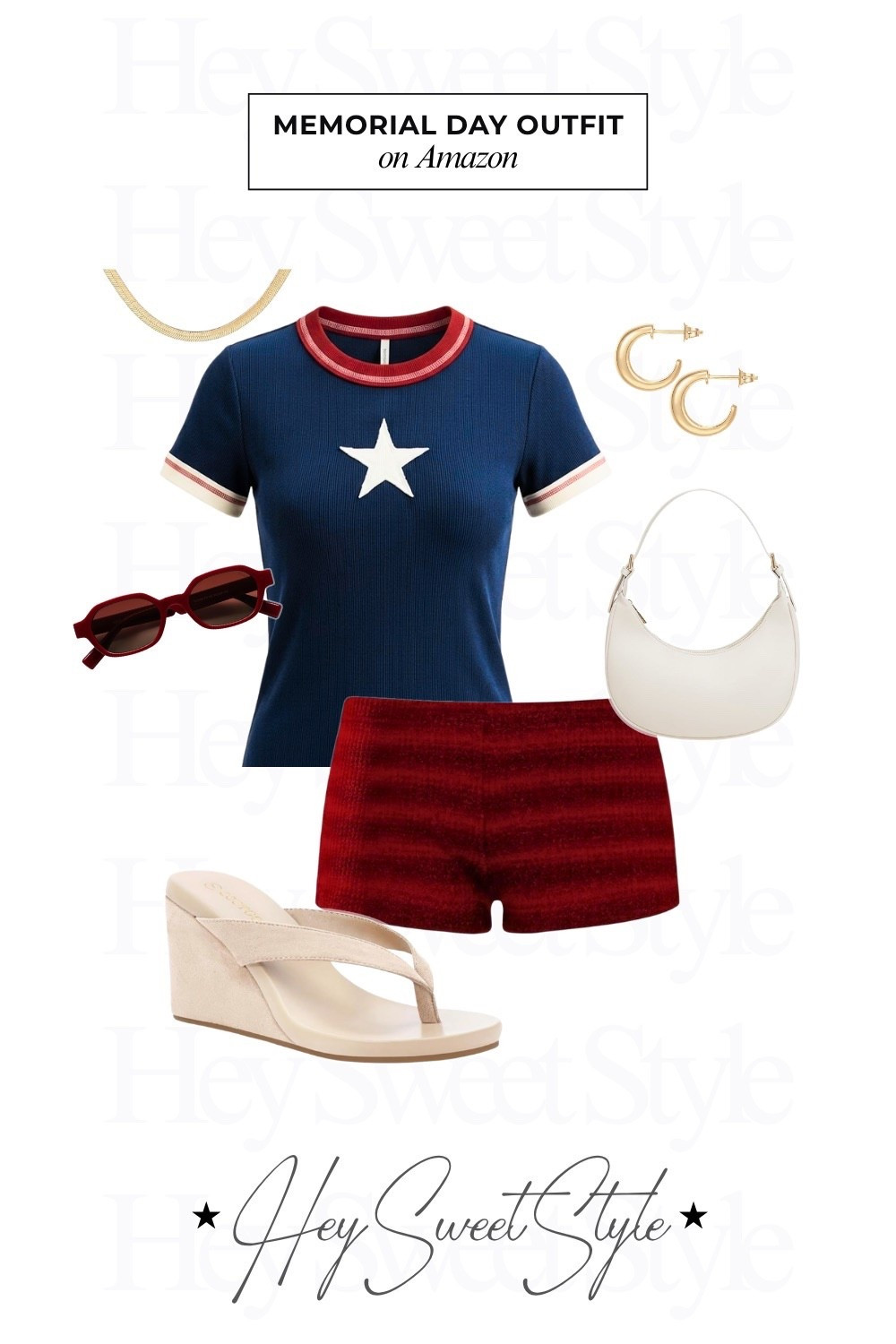 Star top + striped shorts 🇺🇸 | 12 Memorial Day Outfit Ideas on Amazon ⭐️ 
