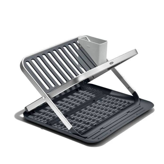 OXO Good Grips Aluminum Fold Flat Dish Rack | OXO