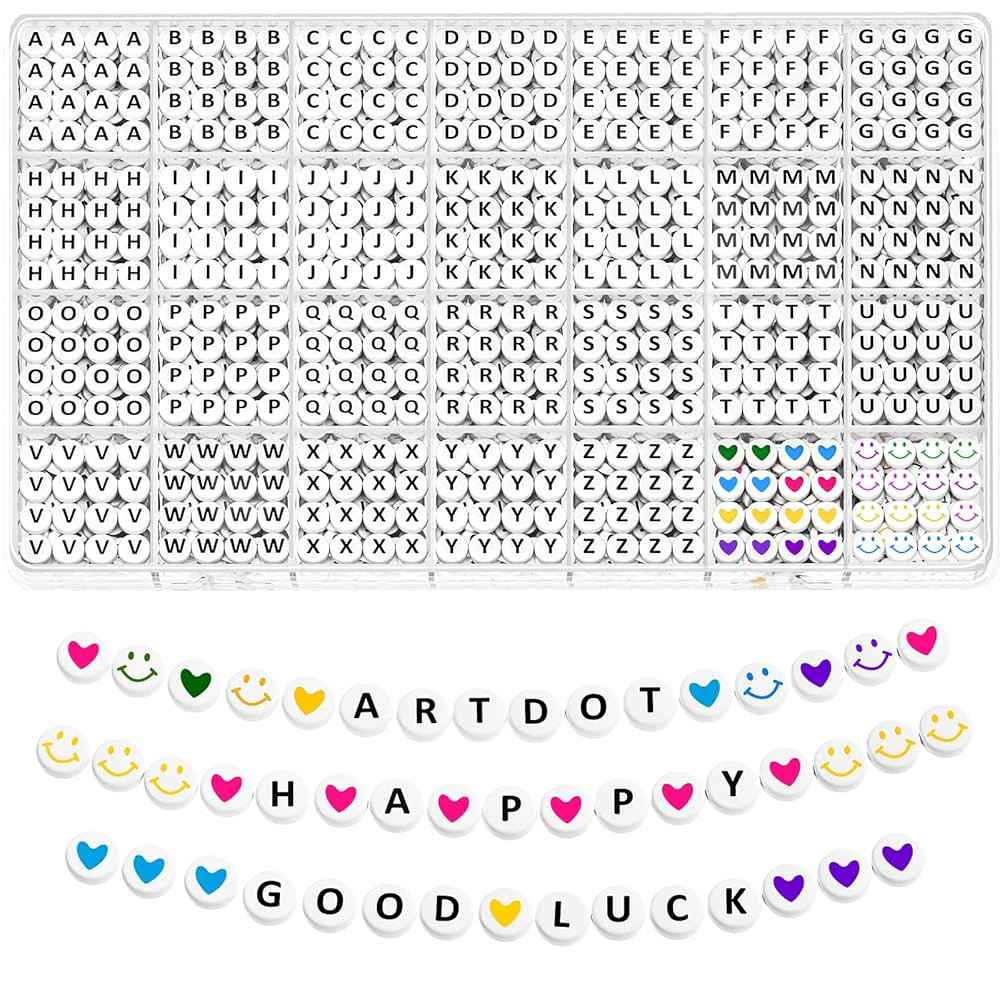 ARTDOT 1400 PCS Letter Beads for Jewelry Making Kit, 28 Styles Alphabet Beads for Friendship Brac... | Amazon (US)