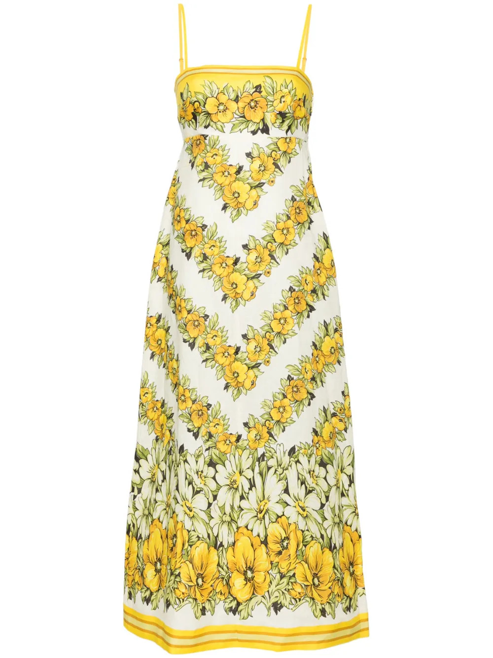 ALEMAIS Gisela floral-print Midi Dress - Farfetch | Farfetch Global