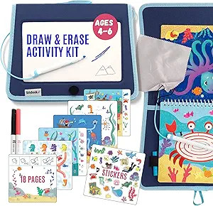 Kids Travel Educational Activity Book with Washable Markers - Car and Airplane Activities, Learni... | Amazon (US)