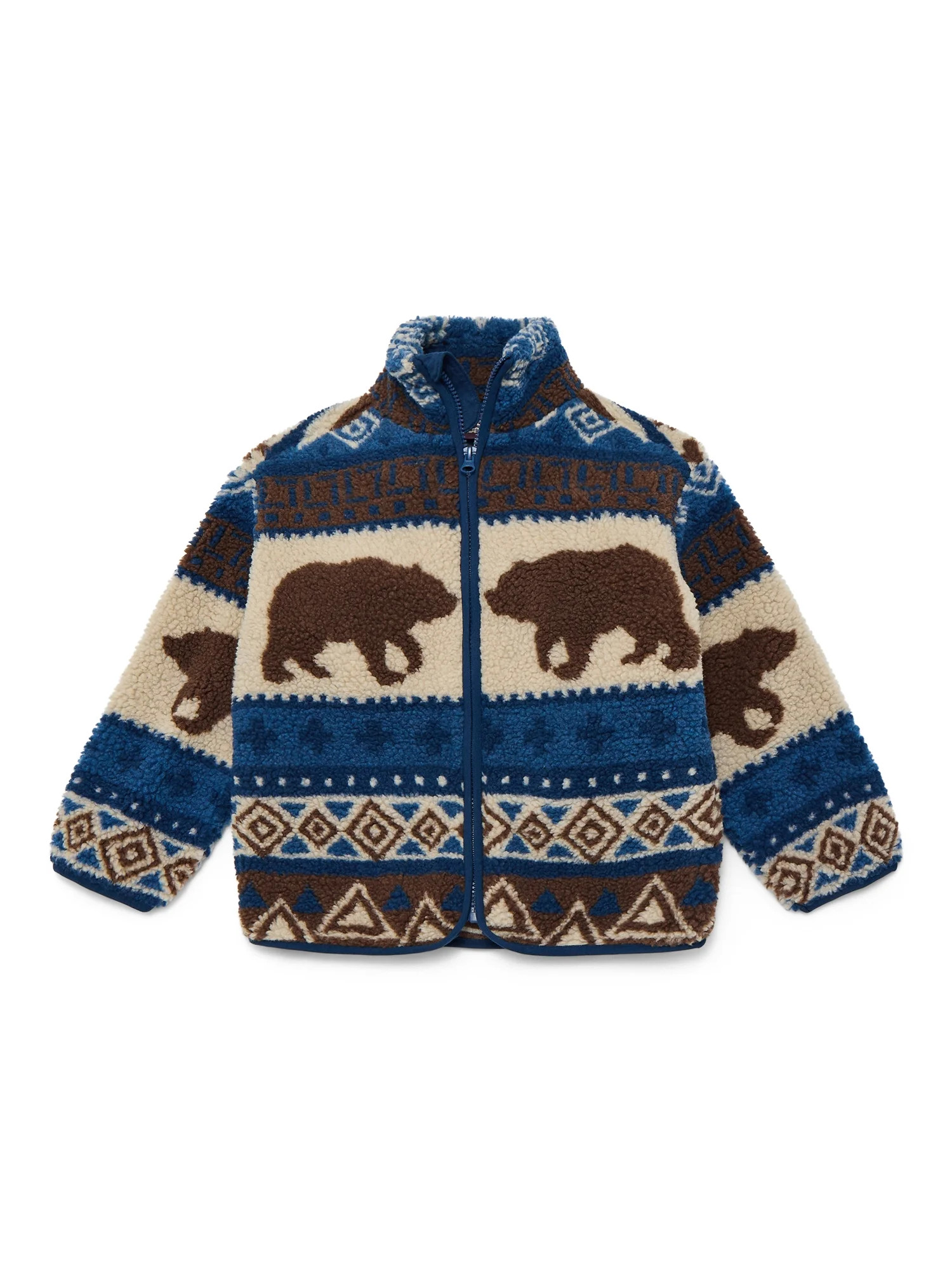 Weekend Academy Boys Faux Shearling Full Zip Jacket, Sizes 4-18 | Walmart (US)