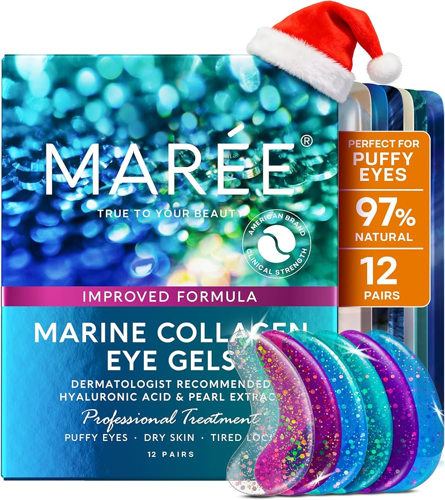 MAREE Eye Gels - Cooling Pads Under Eye Patches for Puffy Eyes and Dark Circles with Collagen & H... | Amazon (US)