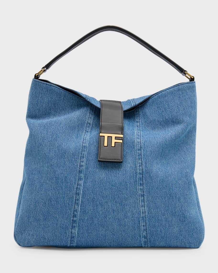 TOM FORD TF Medium Denim Hobo Bag | Neiman Marcus