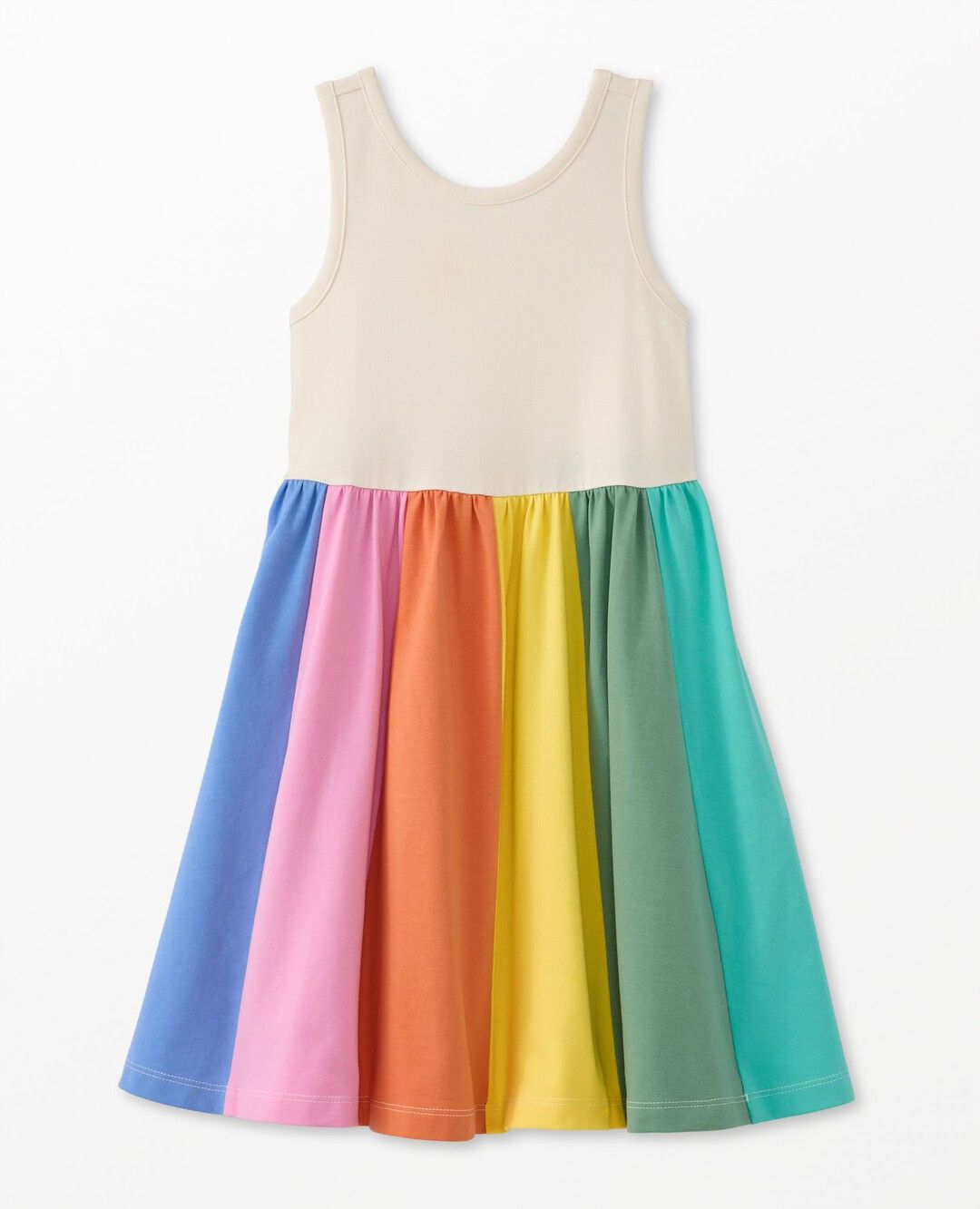 Sleeveless Rainbow Paneled Skater Dress with Pockets | Hanna Andersson
